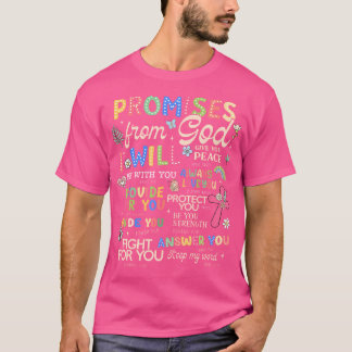 Promises From God Bible Verse Christian Cross Jesu T-Shirt