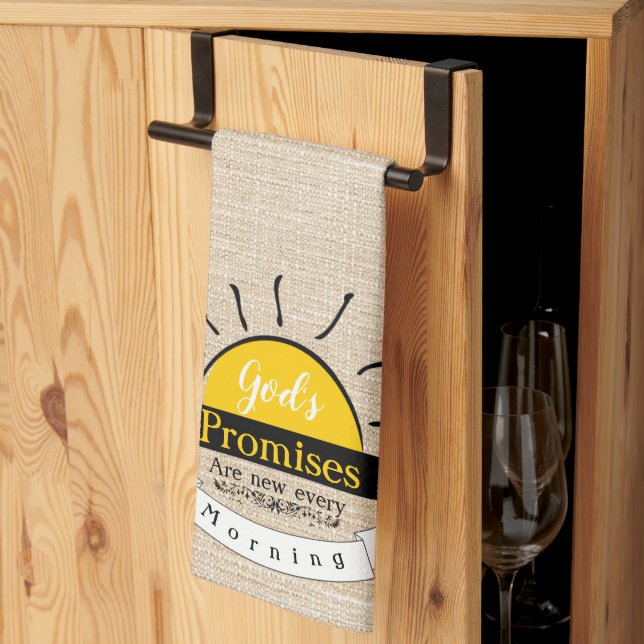 Promises linen look kitchen towel (Thirds Fold)