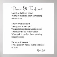 Promises of the heart love poem poster wall art