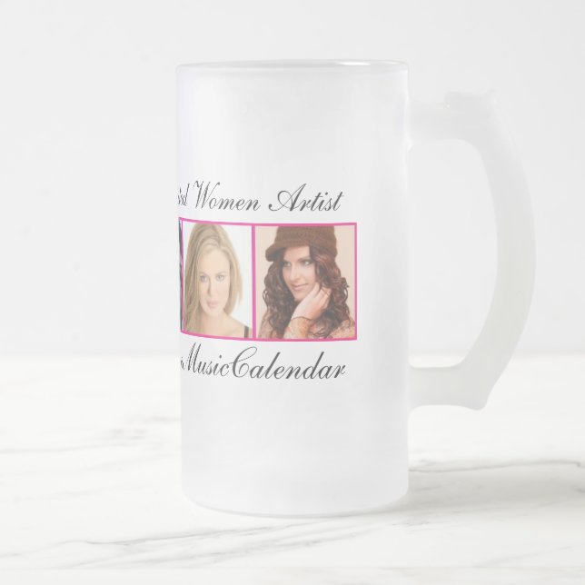 PROMO 5 BRILLIANT WOMEN FROM MYSPACE CALENDAR FROSTED GLASS BEER MUG (Right)