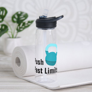 Promo Athlete Coach Kettlebell Push Past Limits Water Bottle