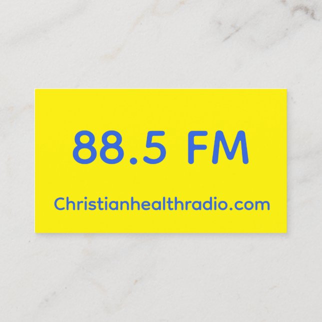 Promo cards for Christian Health Radio (Back)
