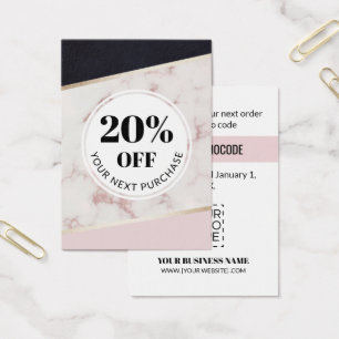 Promo Code Pink Black Colour Block Discount Cards
