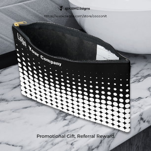 Promo Company Logo Halftone Black & White Accessory Pouch