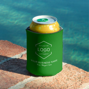 Promo Marketing Business Logo QR Code Green Can Cooler