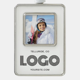 Promo Photo Modern Logo Silver Plated Framed Ornament