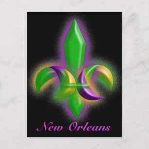 Promo Postcard Glowing Fleur-de-lis New Orleans LA