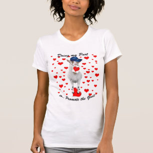 Promote the Goat - Billy Goat With Red Hearts T-Shirt