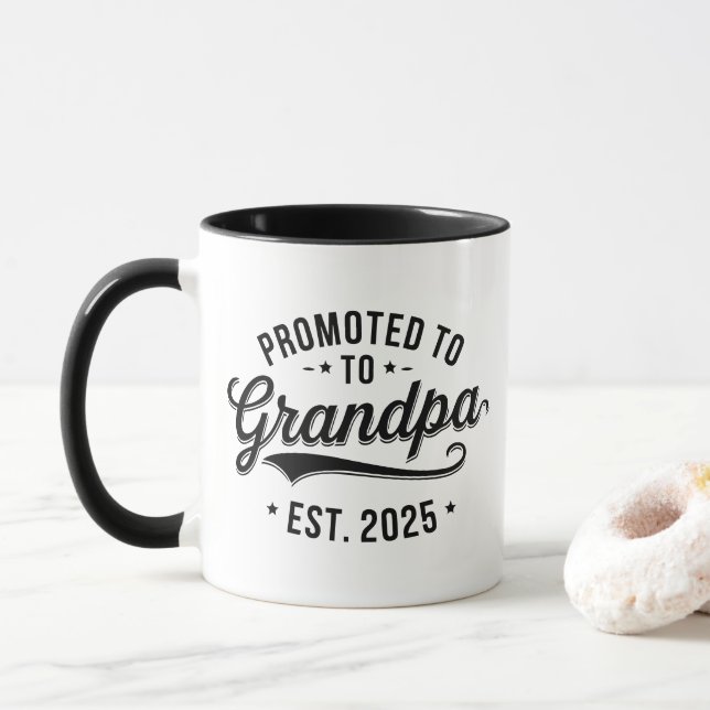 Promote To Grandpa - New Grandpa Gift Mug (With Donut)