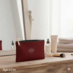 Promote Your Brand Maroon Small Custom Accessory Pouch