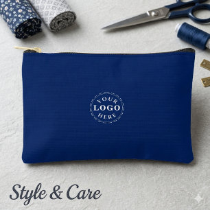 Promote Your Brand Navy Small Custom Accessory Pouch