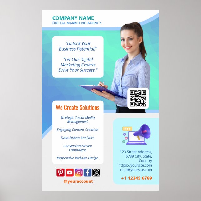  Promote Your Digital Marketing Agency Business  Poster (Front)
