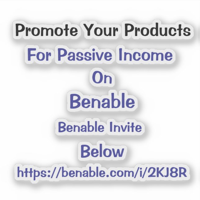 Promote Your Products on Benable Invite Code  (Front)