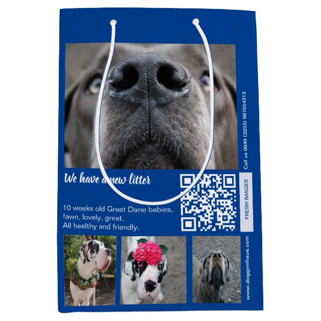Promote your Puppies  Medium Gift Bag (Front)