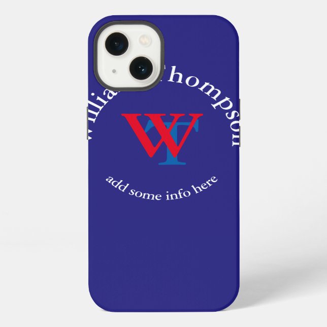promote yourself | logo | monogram red/blue iPhone case (Back)