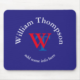 promote yourself logo monogram red/blue mouse mat