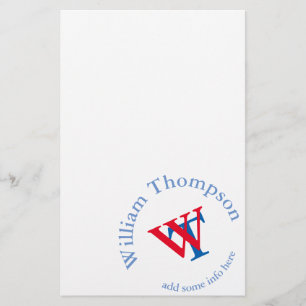 Promote Yourself Logo Monogram red/blue Stationery