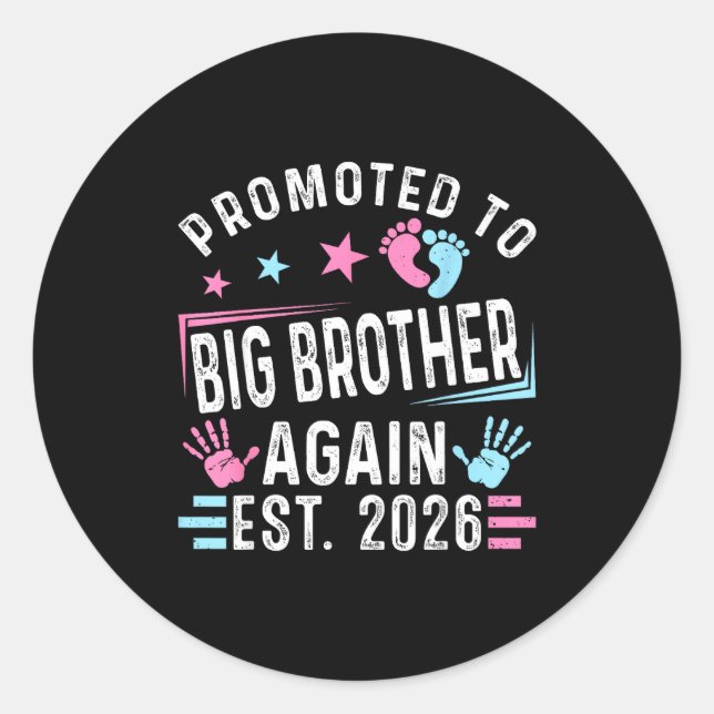 Promoted Big Brother Again Est Classic Round Sticker (Front)