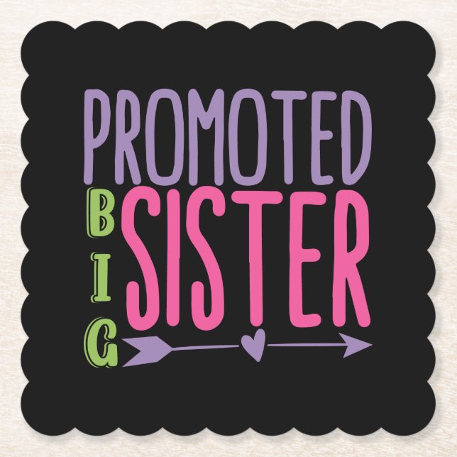 Promoted Big Sister - Big Sister Reveal Paper Coaster (Front)