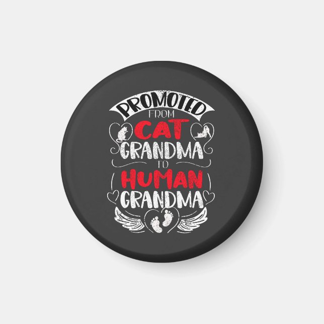Promoted Cat Grandma to Human Grandma, Baby Reveal Magnet (Front)