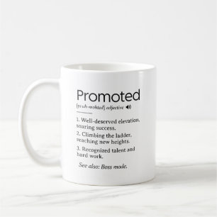 promoted coworker funny definition coffee mug
