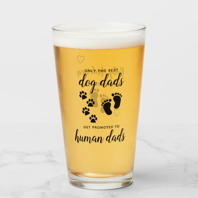 Promoted Dog Dads To Human Dad Pregnancy Reveal Glass (Front Filled)
