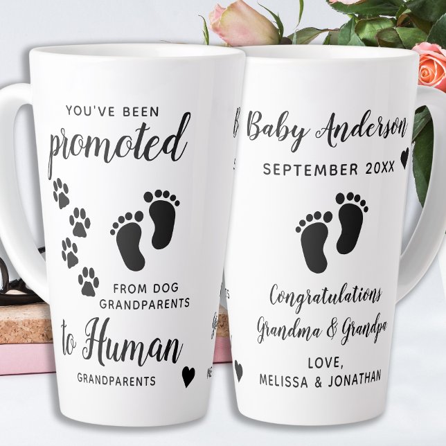 Promoted Dog Grandparents To Human Grandma Latte Mug (Creator Uploaded)