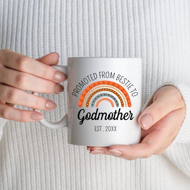 Promoted From Bestie To Godmother Best Friend Mug (Creator Uploaded)