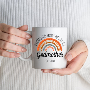 Promoted From Bestie To Godmother Best Friend Mug