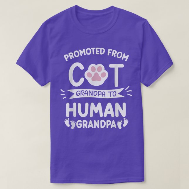 Promoted From Cat Grandpa To Human Grandpa Baby An T-Shirt (Design Front)