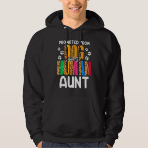 Promoted From Dog Aunt To Human Aunt Leopard  Preg Hoodie