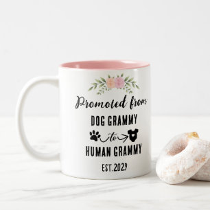 Promoted From Dog Grammy To Human Grammy Two-Tone Coffee Mug