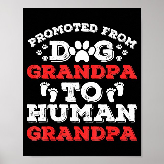 Promoted From Dog Grandpa To Human Grandpa Funny N Poster (Front)
