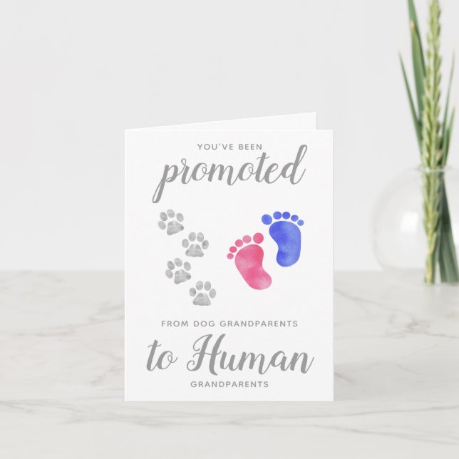 Promoted From Dog Grandparents Pregnancy  Announcement (Front)