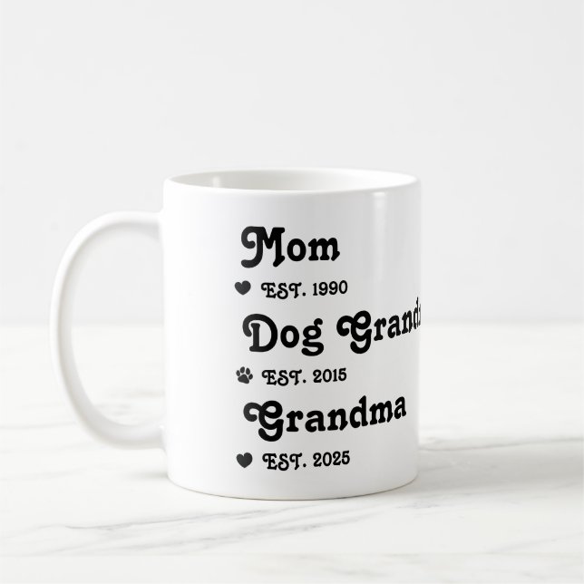 Promoted From Dog Grandparents To Human Grandma Coffee Mug (Left)