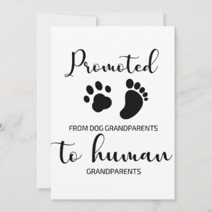 Promoted from dog grandparents to human, pregnancy thank you card