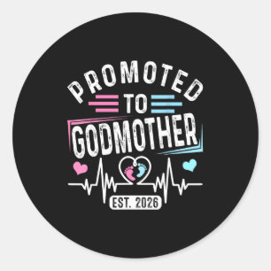 Promoted Godmother Est Vintage Godmother Classic Round Sticker