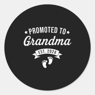 Promoted Grandma Est Soon Grandma Classic Round Sticker