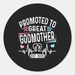 Promoted Great Godmother Est Vintage Classic Round Sticker