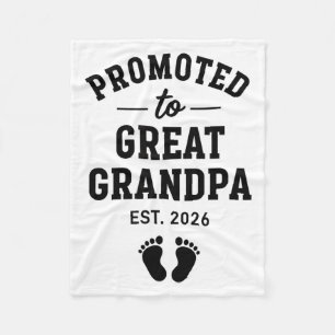 Promoted Great Grandpa Est 2026 Graphic Art Fleece Blanket