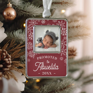 Promoted to Abuelita Baby Photo Grandma Silver Plated Framed Ornament