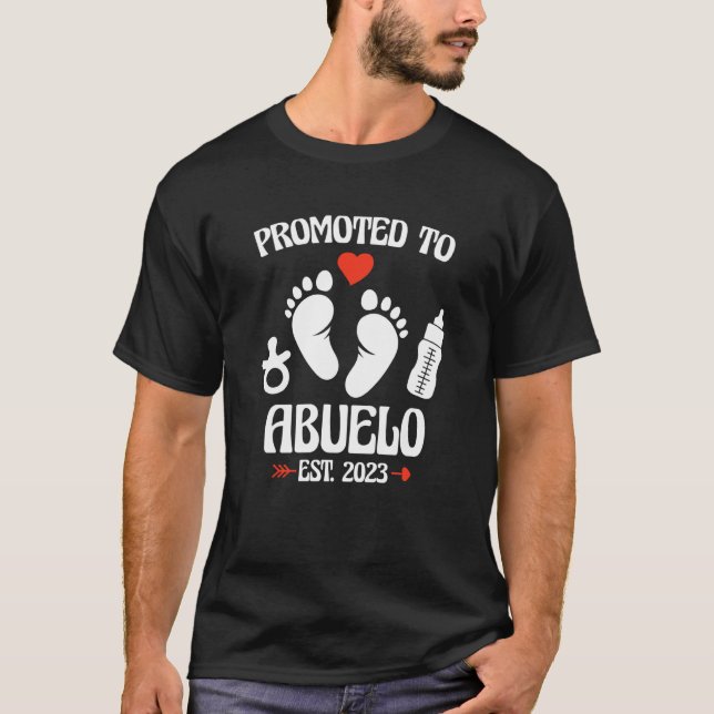 Promoted To Abuelo 2023 First Time New Grandpa Pre T-Shirt (Front)