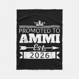 Promoted to ammi est 2026 new uncle reveal vintage fleece blanket