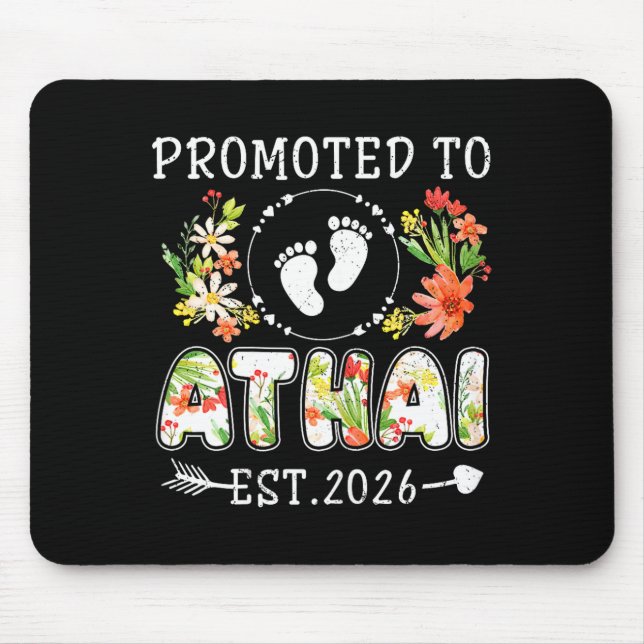Promoted to athai 2026 flower first time aunt  mouse mat (Front)