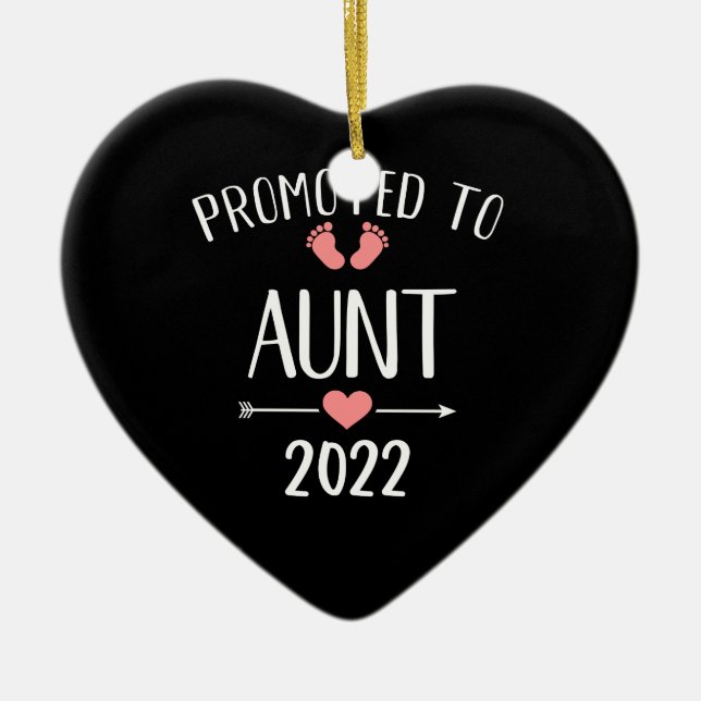 Promoted to aunt 2022 ceramic tree decoration (Front)