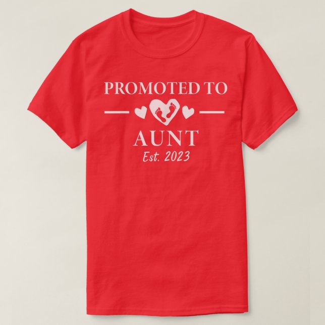 Promoted To Aunt 2023 Auntie Pregnancy Announcemen T-Shirt (Design Front)