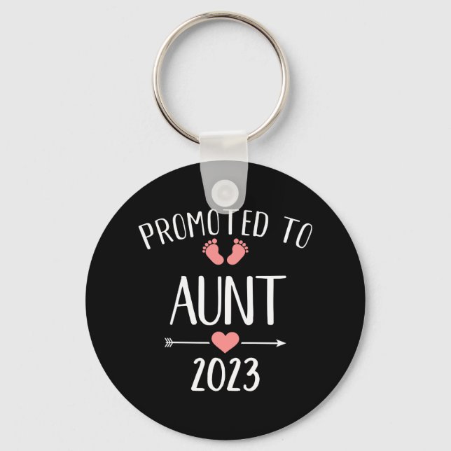Promoted to aunt 2023  pregnancy announcement key ring (Front)