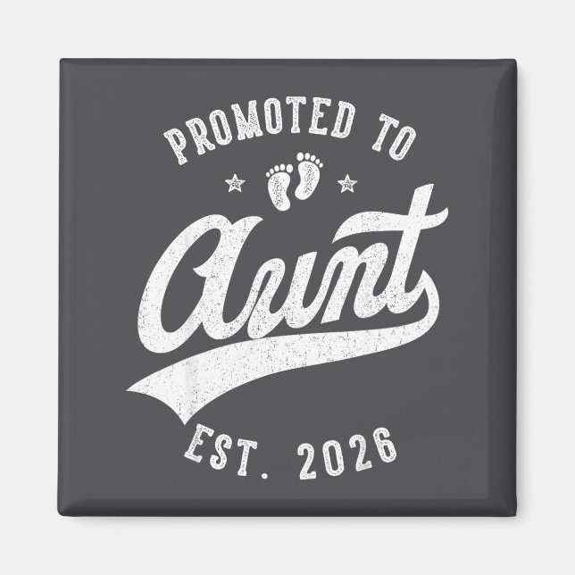 Promoted To Aunt 2026 Baby Announcement Family Mat Magnet (Front)
