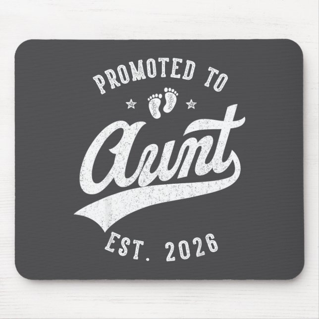 Promoted To Aunt 2026 Baby Announcement Family Mat Mouse Mat (Front)