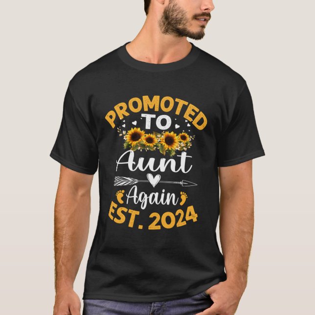 Promoted To Aunt Again 2024 Mother'S Day T-Shirt (Front)